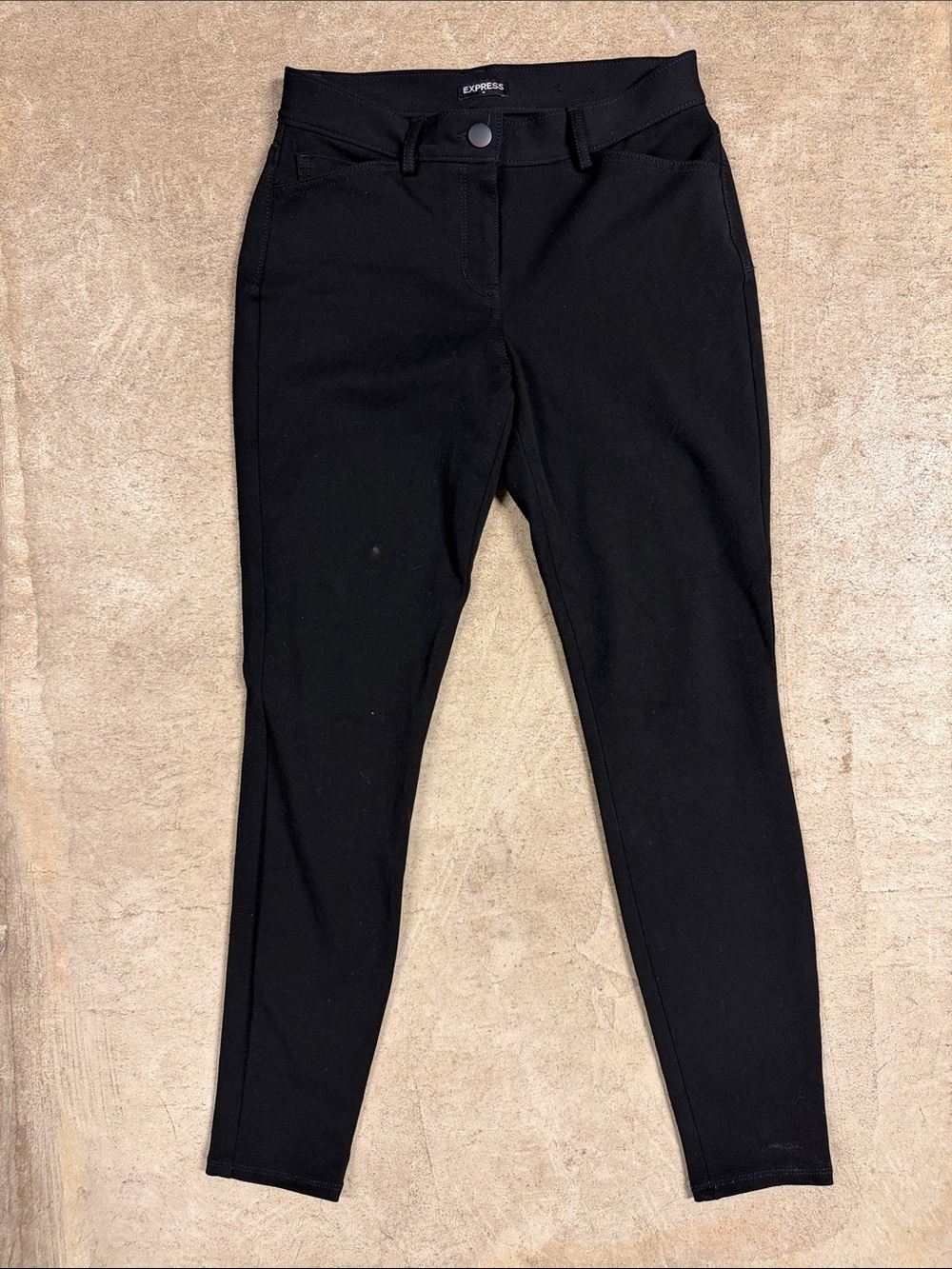 Express Black Ponte Skinny Dress Pants with High Waist